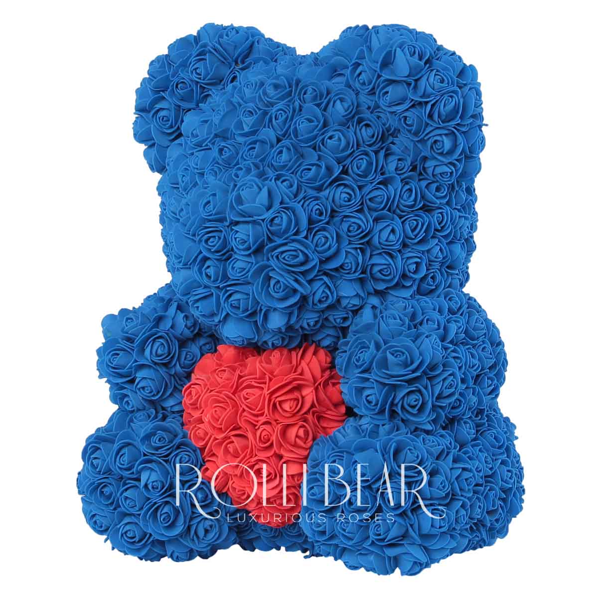 RolliBear_Ursulet_din_Trandafiri_Albastru_cu_Rosu_40cm_2