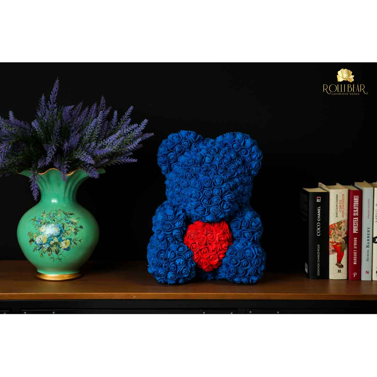 RolliBear_Ursulet_din_Trandafiri_Albastru_cu_Rosu_40cm_3