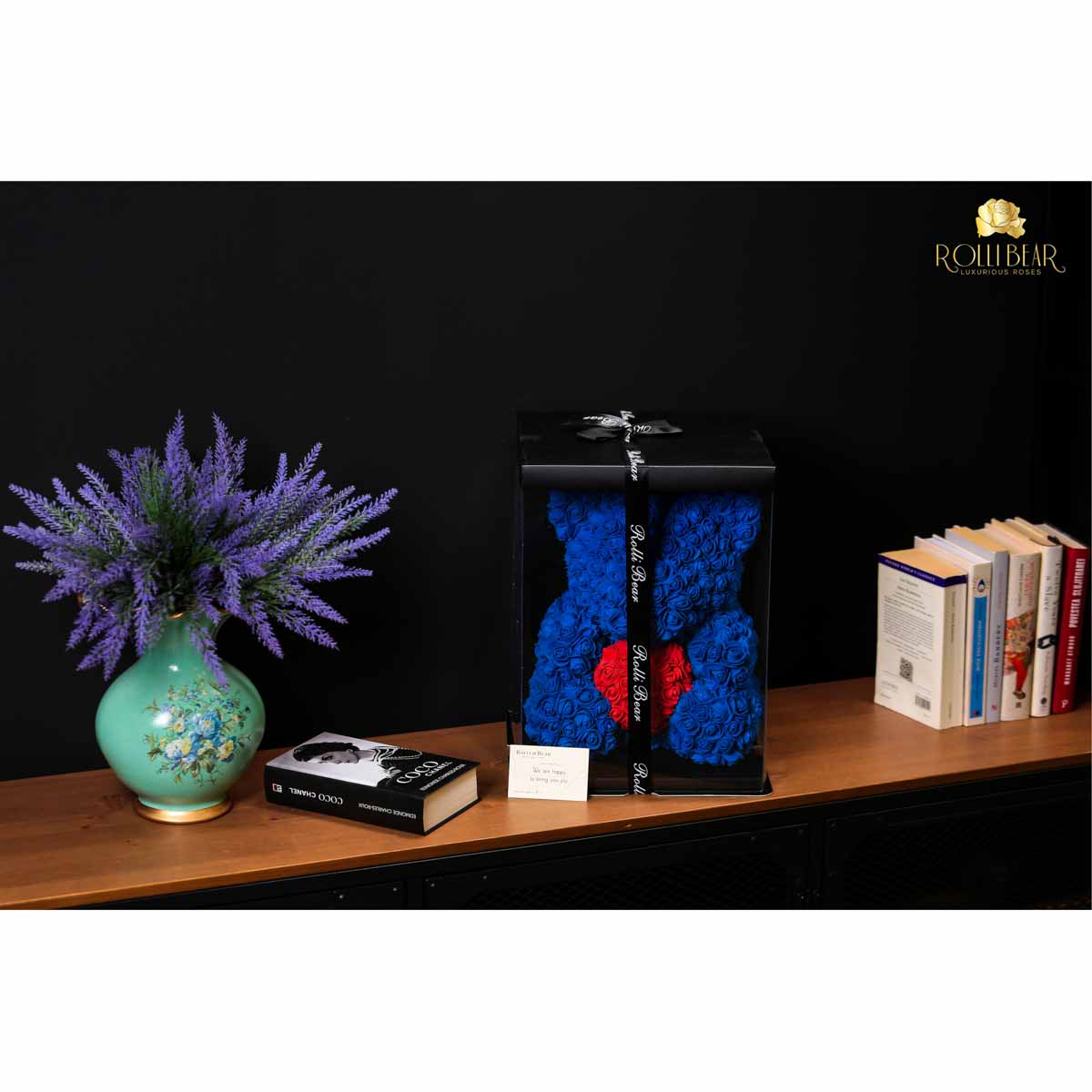 RolliBear_Ursulet_din_Trandafiri_Albastru_cu_Rosu_40cm_4