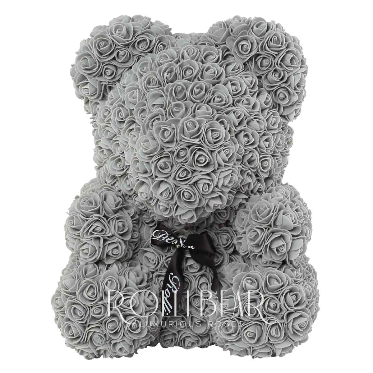 RolliBear_Ursulet_din_Trandafiri_Gri_40cm_1