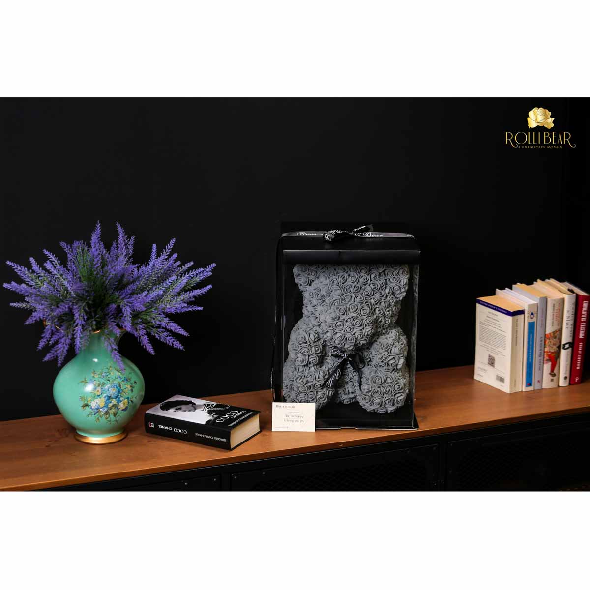RolliBear_Ursulet_din_Trandafiri_Gri_40cm_4