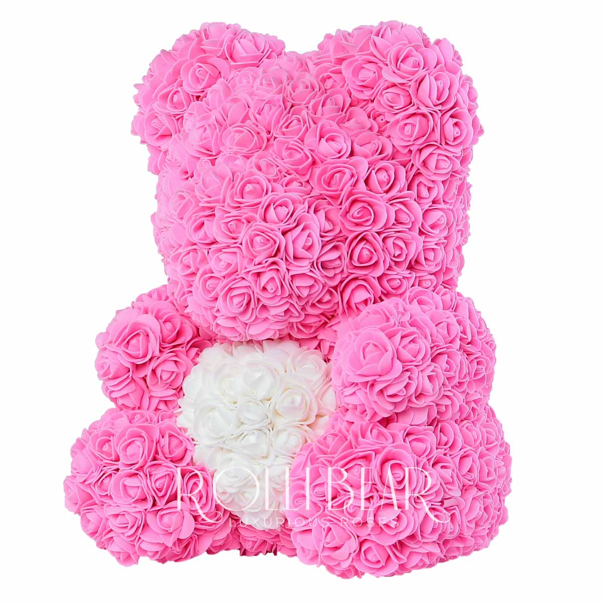RolliBear_Ursulet_din_Trandafiri_Roz_cu_Alb_40cm_2