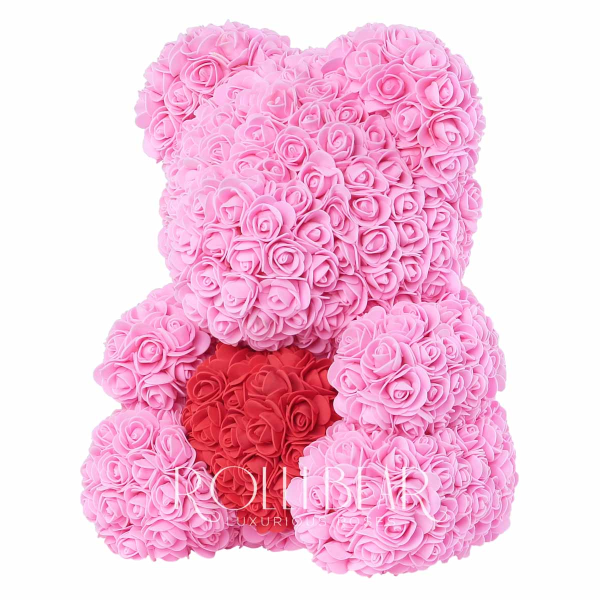 RolliBear_Ursulet_din_Trandafiri_Roz_cu_Rosu_40cm_2