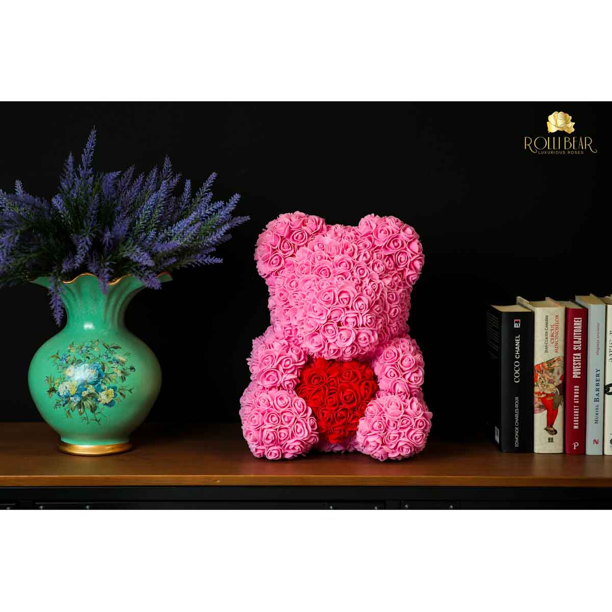 RolliBear_Ursulet_din_Trandafiri_Roz_cu_Rosu_40cm_3