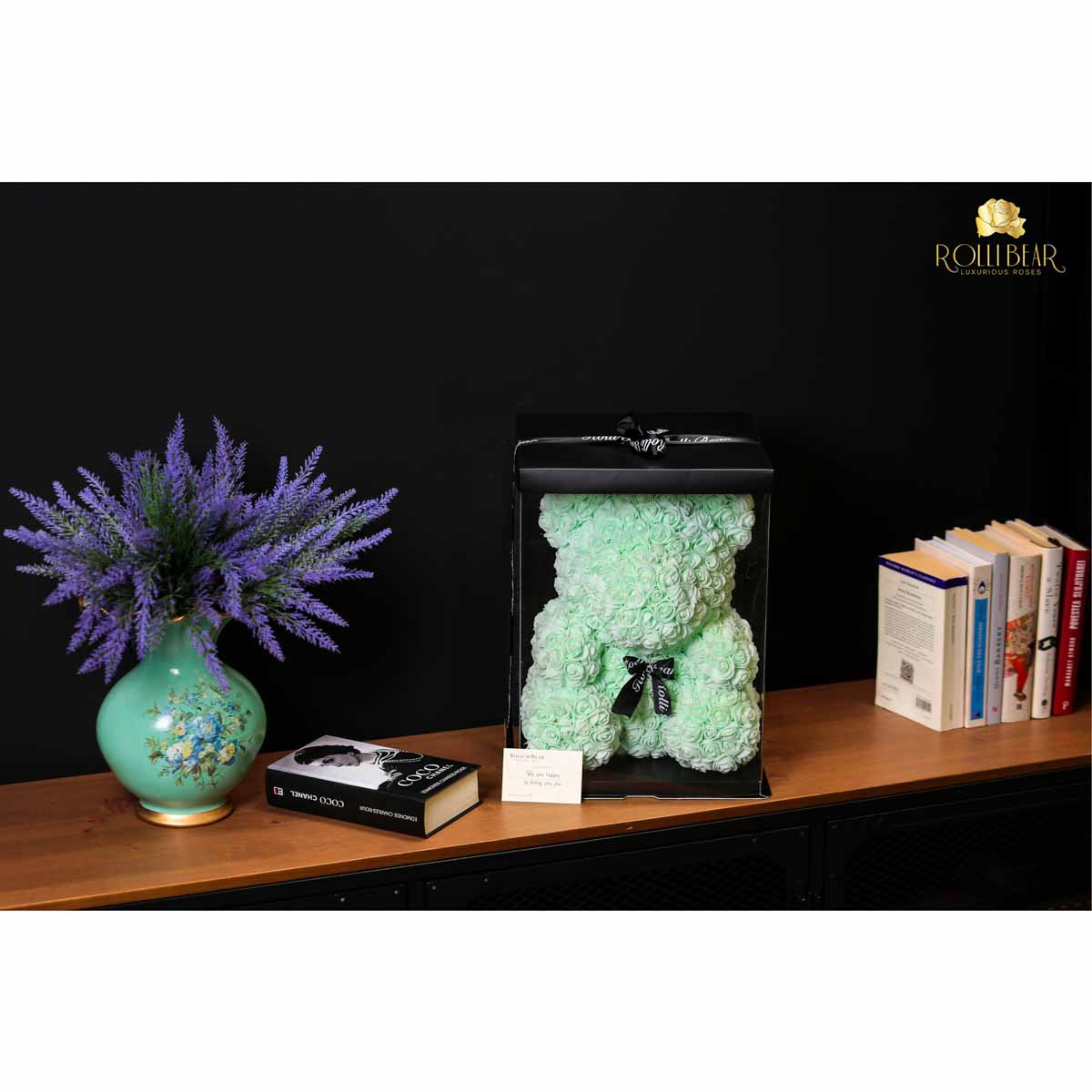 RolliBear_Ursulet_din_Trandafiri_Verde_Deschis_40cm_4