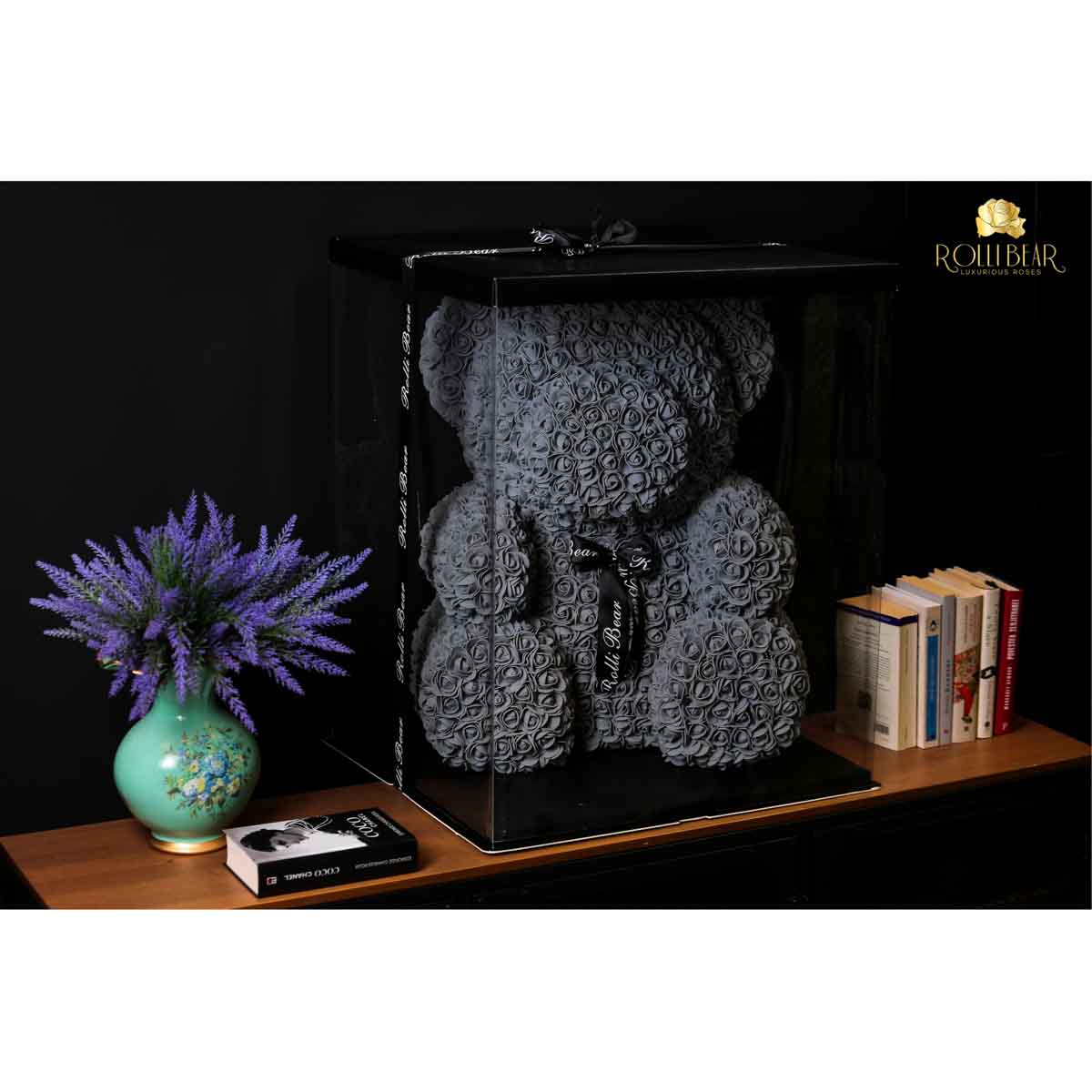 RolliBear_Ursulet_din_Trandafiri_Gri_65cm_4