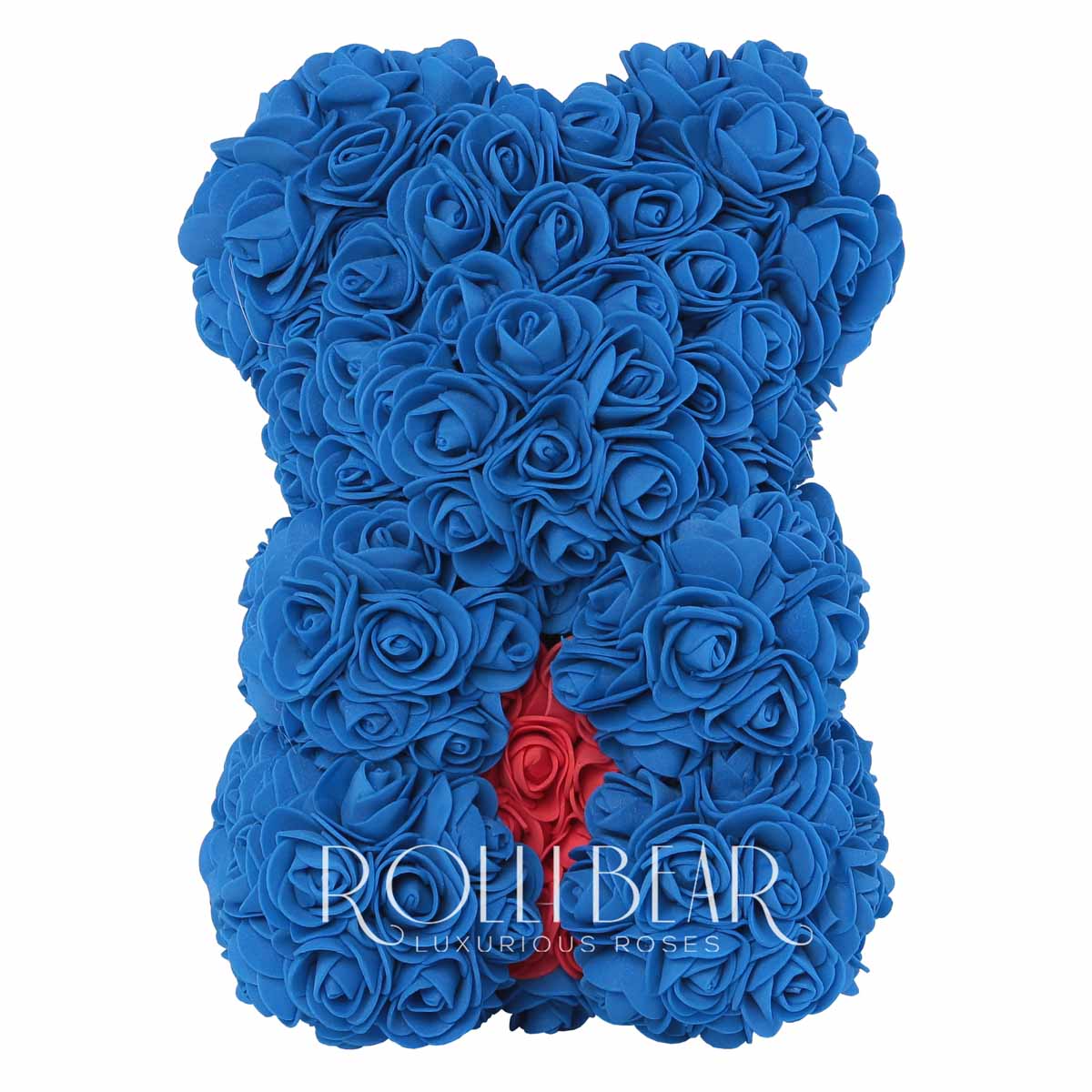 RolliBear_Ursulet_din_Trandafiri_Albastru_cu_Rosu_25cm_1