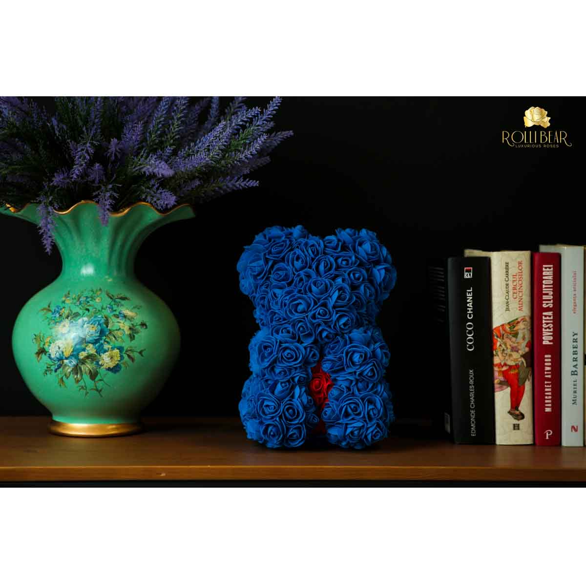 RolliBear_Ursulet_din_Trandafiri_Albastru_cu_Rosu_25cm_3