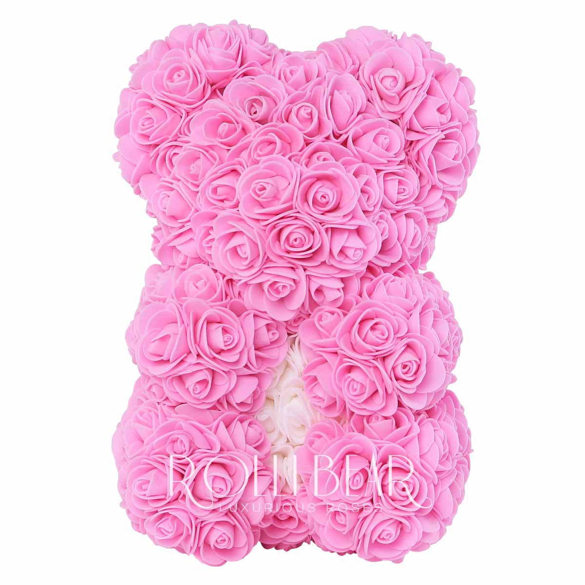 RolliBear_Ursulet_din_Trandafiri_Roz_cu_Alb_25cm_1
