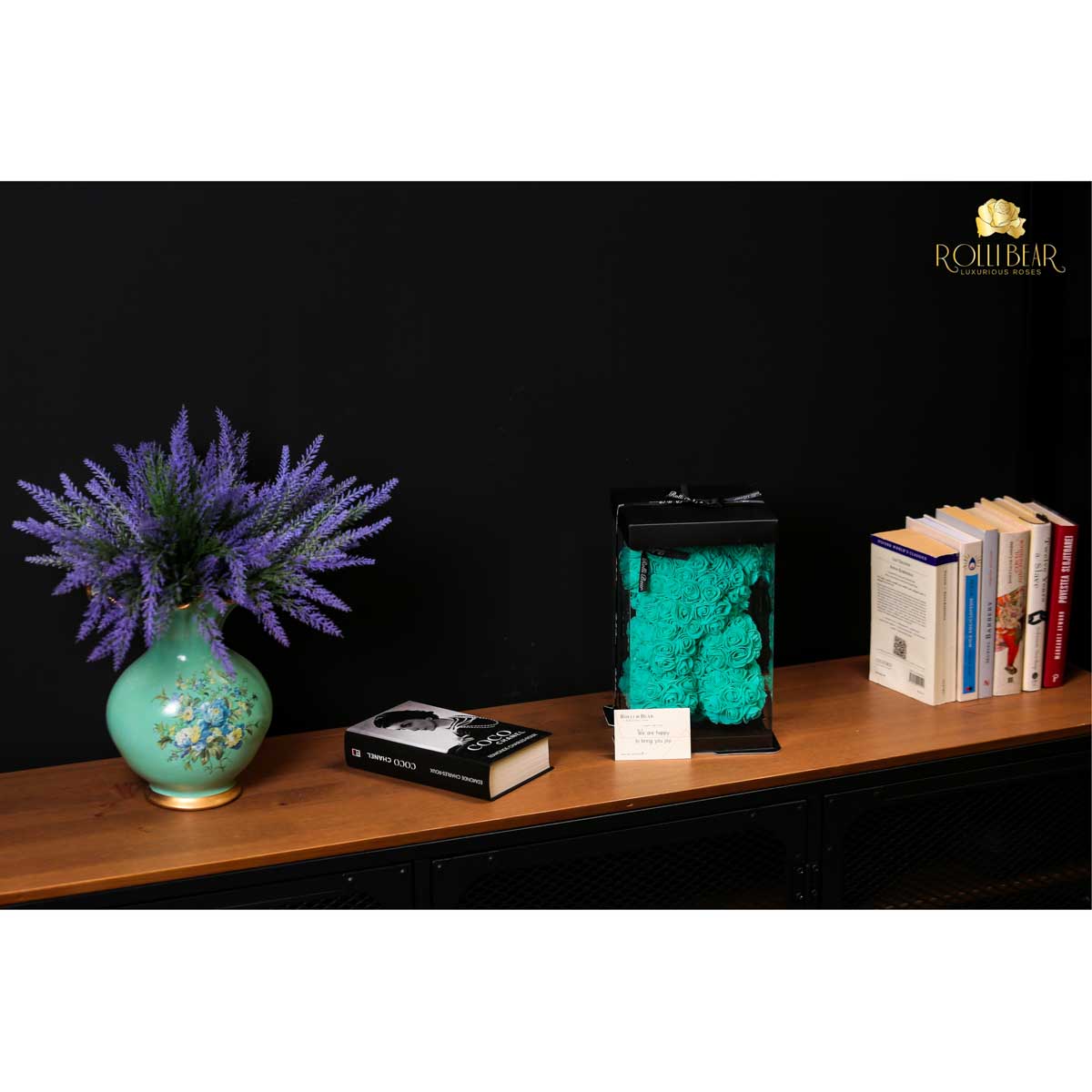 RolliBear_Ursulet_din_Trandafiri_Turcoaz_25cm_4