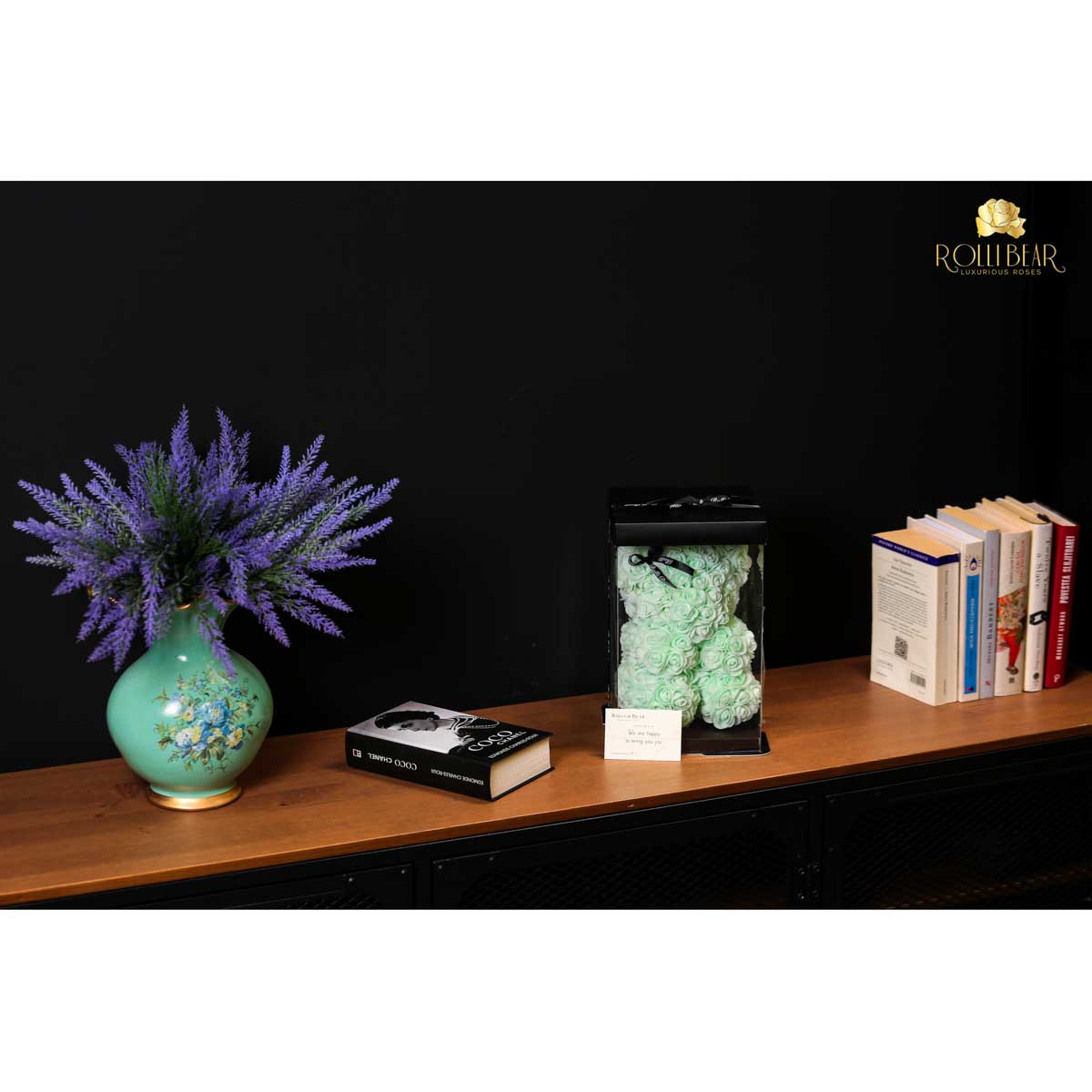 RolliBear_Ursulet_din_Trandafiri_Verde_Deschis_25cm_4